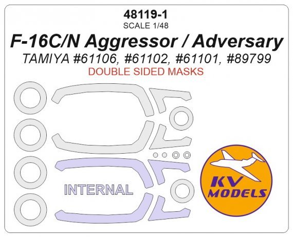 1/48 F-16C/N Aggressor/Adversary masks for wheels Double sided