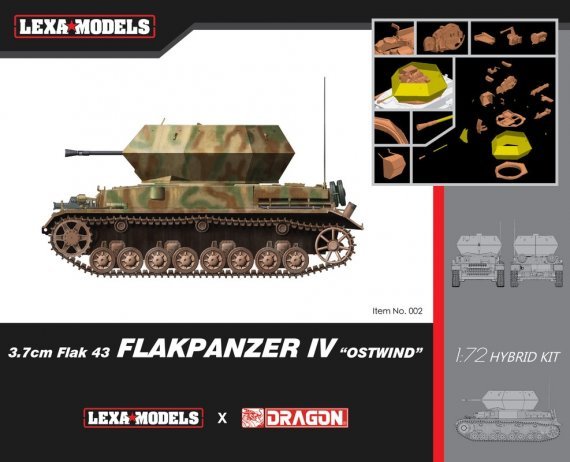1/72 3.7cm FlaK 43 Flakpanzer IV Ostwind with 3d conversion part