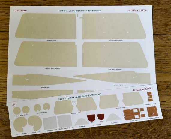 1/32 Fokker E.I yellow doped linen