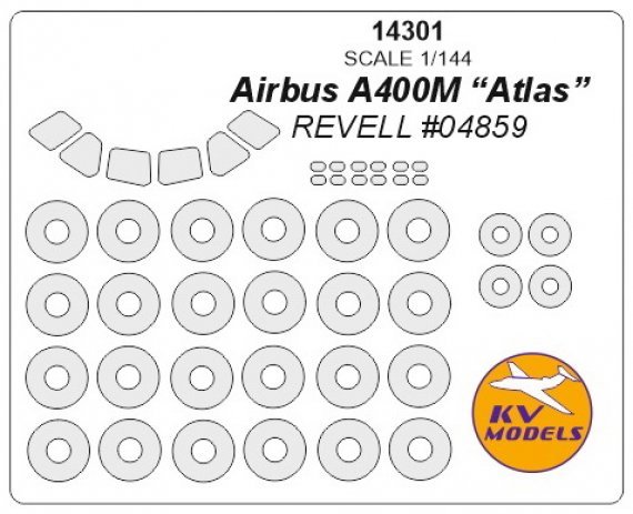 1/144 Airbus A400M Atlas canopy & wheel paint mask