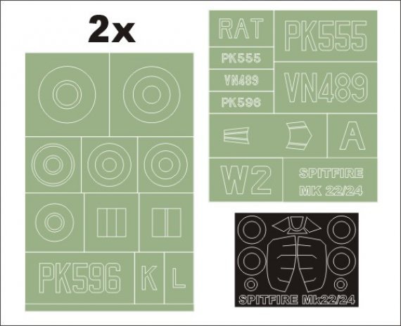 Masques Montex Spitfire Mk.22/24 1/32 Matchbox Revell