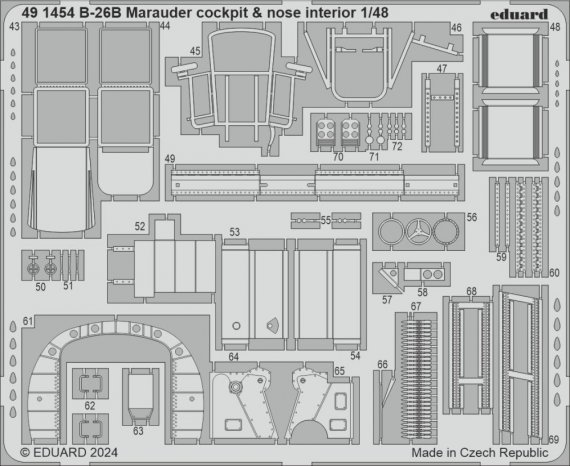 1/48 B-26B Marauder cockpit & nose interior for ICM