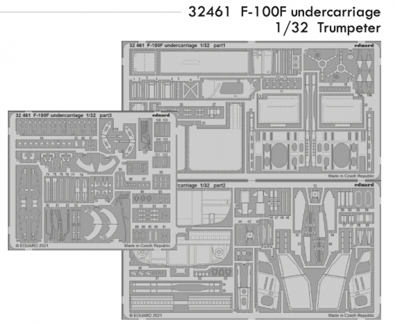 1/32 North-American F-100F Super Sabre undercarriage