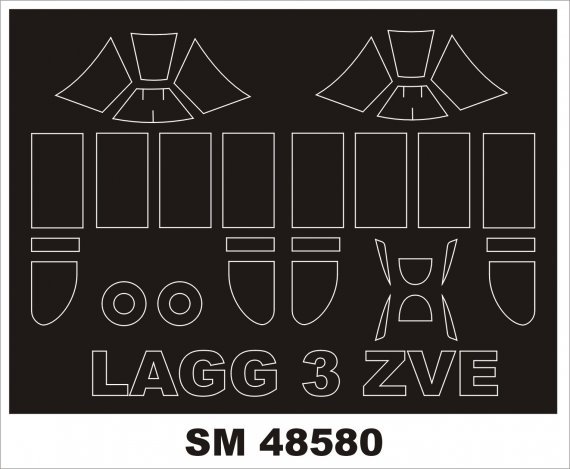 1/48 Lavochkin LaGG-3 for Zvezda canopy frame paint mask