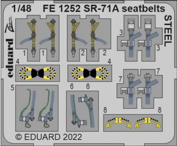 1/48 SR-71A seatbelts STEEL