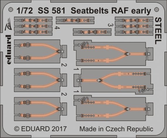 1/72 Seatbelts RAF early STEEL kits