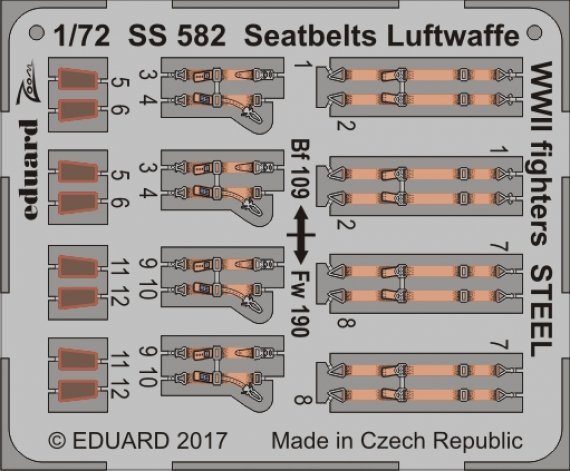 1/72 Seatbelts Luftwaffe WWII fighters STEEL kits