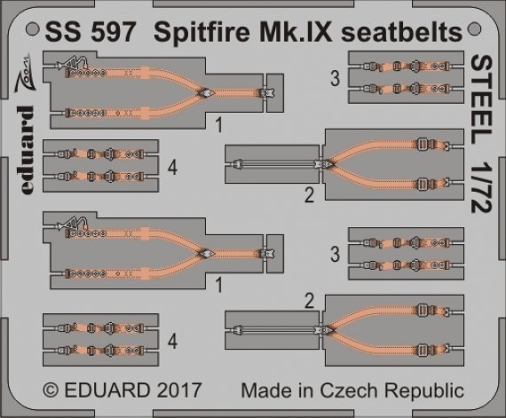 1/72 Spitfire Mk.IX seatbelts STEEL