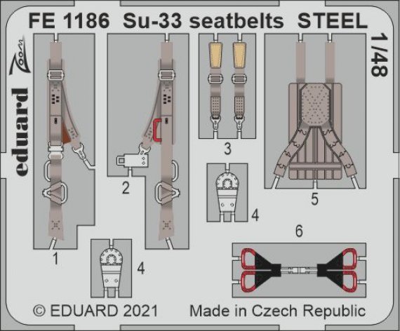 1/48 Su-33 seatbelts STEEL