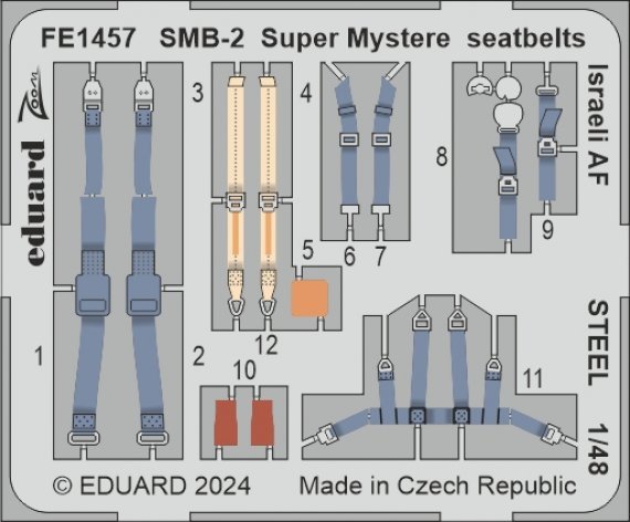 1/48 SMB-2 Super Mystere seatbelts Israeli AF