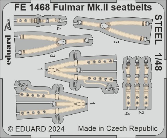 1/48 Fulmar Mk.II seatbelts STEEL for Trumpeter