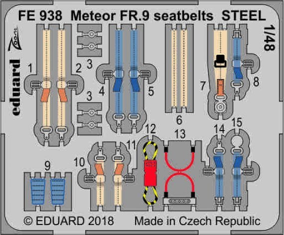 1/48 Meteor FR.9 seatbelts STEEL