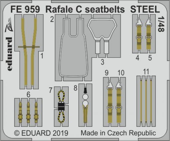 1/48 Rafale C seatbelts STEEL