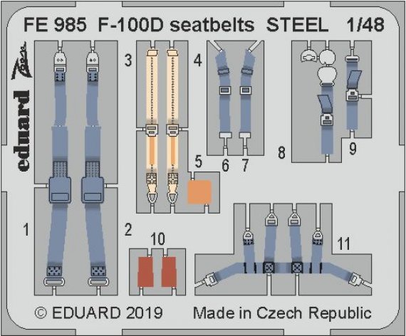 North-American F-100D Super Sabre seatbelts STEEL 1/48