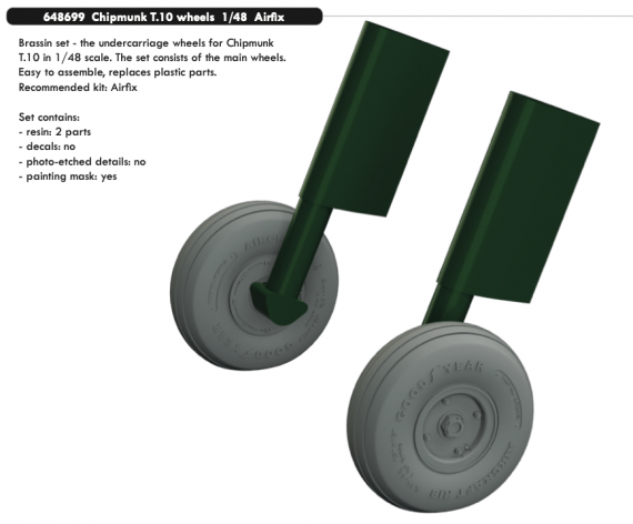 Brassin 1/48 Chipmunk T.10 wheels