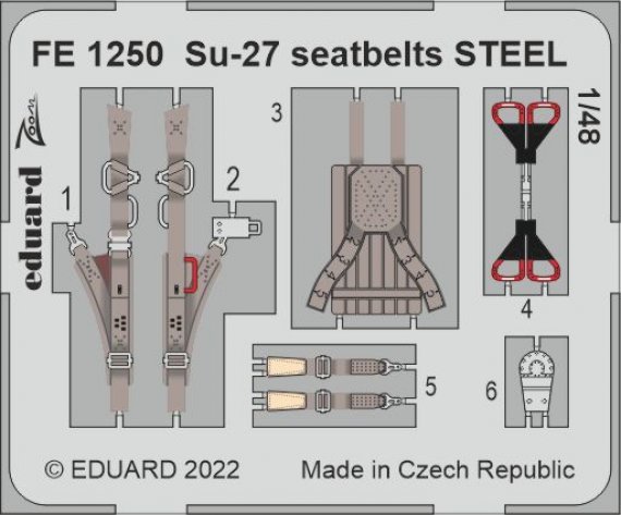 1/48 Su-27 seatbelts STEEL