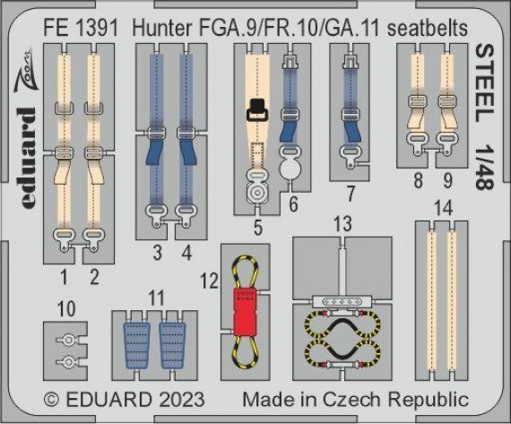 1/48 Hunter FGA.9/FR.10/GA.11 seatbelts STEEL