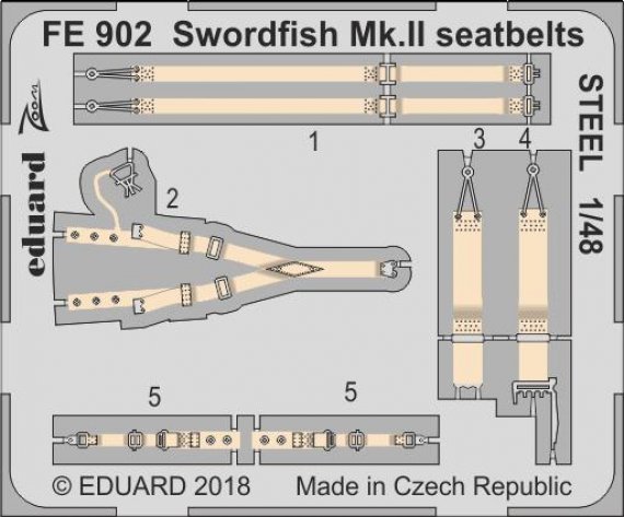 1/48 Swordfish Mk.II seatbelts STEEL