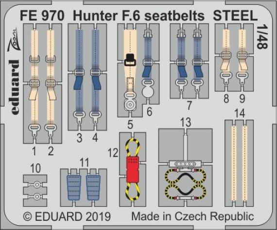1/48 Hunter F.6 seatbelts STEEL