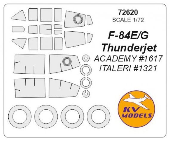 1/72 Republic F-84E/G Thunderjet + wheels masks