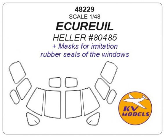 1/48 AS-350 Ecureuil Masks for imitation rubber seals of the win