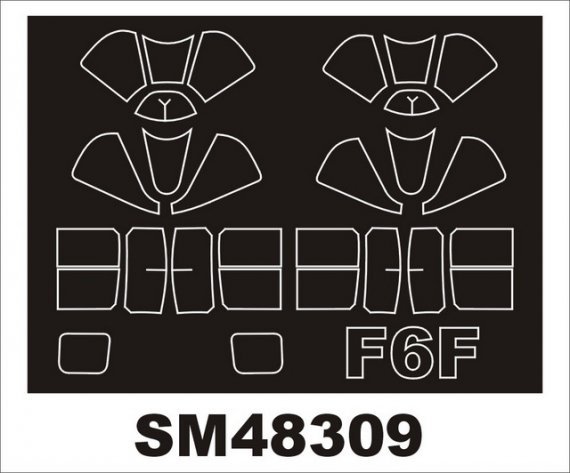 Montex Paint Mask F6F Hellcat 1/48 Canopy Frame