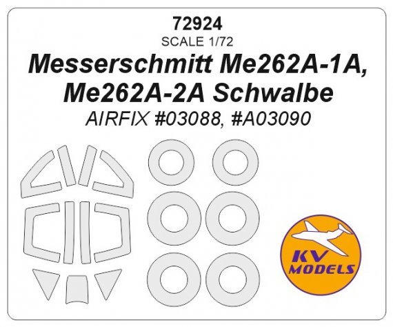 1/72 Messerschmitt Me-262A Schwalbe Double-sided + wheels masks