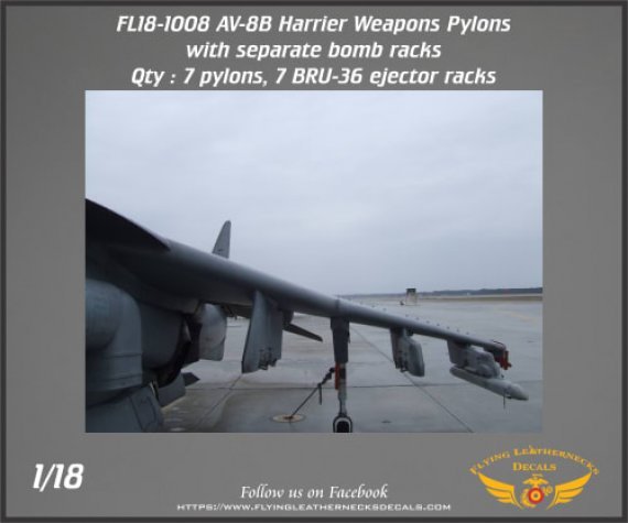 Flying Leathernecks AV-8B Harrier Waffenpylone 1/18