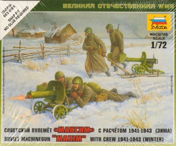 1/72 Soviet Machine Gun with Crew (Winter Uniform)