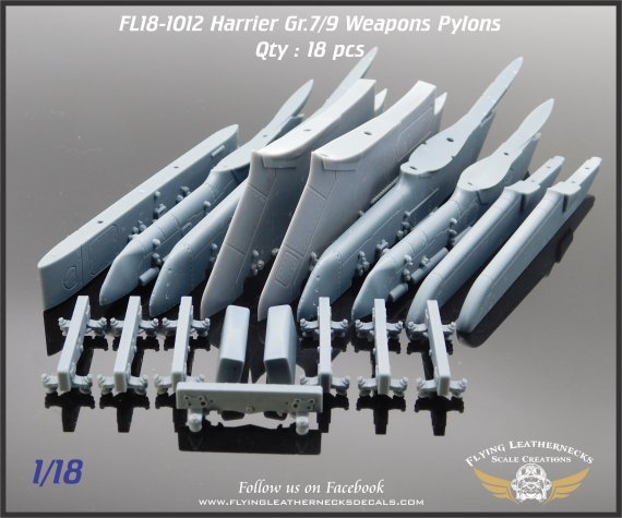 1/18 BAe Harrier GR.7/GR.9 Weapons Pylons For Hobby Boss