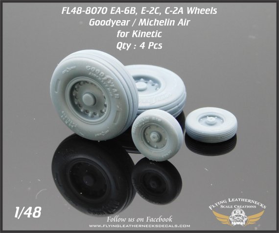 1/48 Grumman EA-6B/A-6E/E-2C/C-2 Intruder Wheels for Kinetic