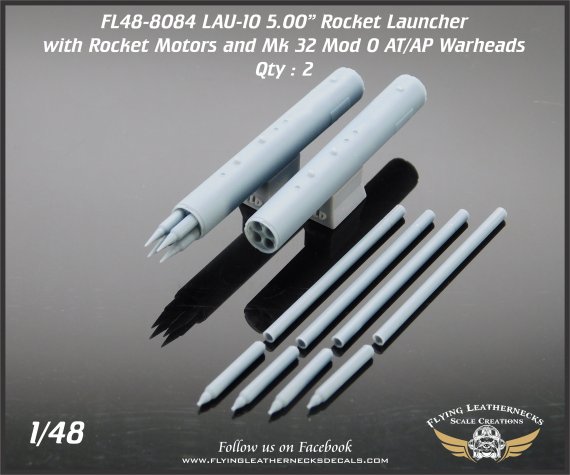 1/48 LAU-10 5.00 Rocket Launcher With rockets and warheads 2 pod