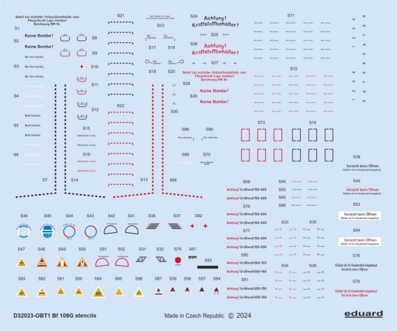 1/32 Decal Bf 109G stencils for Revell/for Hasegawa