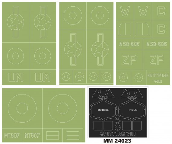1/24 Supermarine Spitfire Mk.VIII mask for Airfix