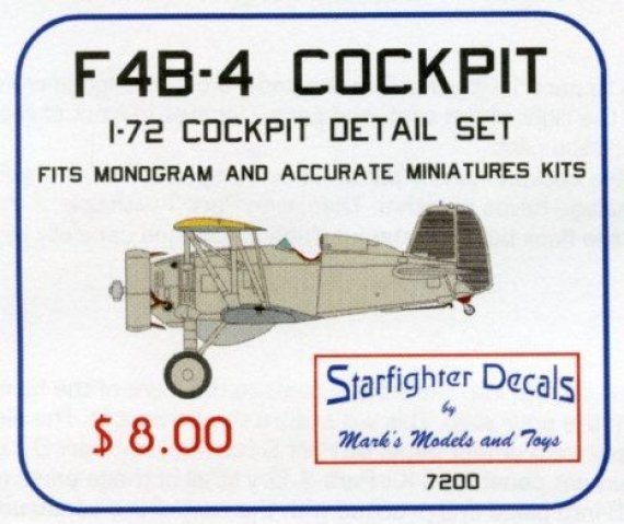 1/72 Boeing F4B-4 cockpit detail set