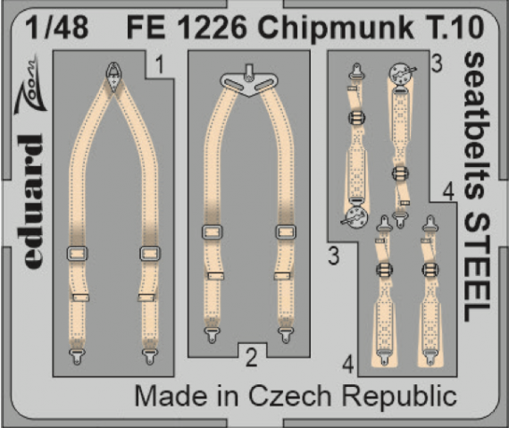 1/48 Chipmunk T.10 seatbelts STEEL