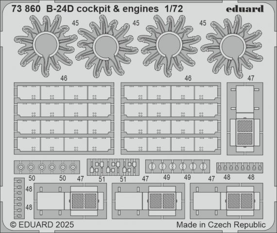 1/72 SET B-24D cockpit & engines for Airfix