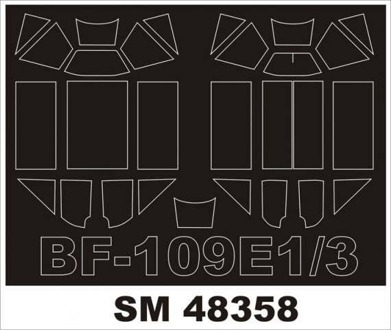 Montex 1/48 Maschere Canopy Bf-109E-1/3 Eduard