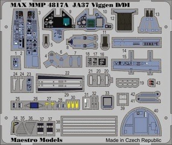 1/48 Saab JA-37 Viggen JA-37D/JA-37DI Viggen cockpit detail set