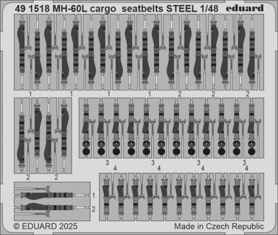 1/48 SET MH-60L cargo seatbelts STEEL for ICM