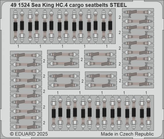 1/48 SET Sea King HC.4 cargo seatbelts STEEL for Airfix