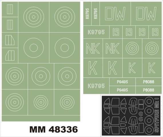 Montex 1/48 Spitfire Mk.I Maschere Canopy Airfix