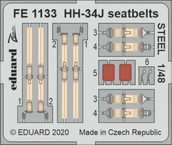 1/48 HH-34J seatbelts STEEL