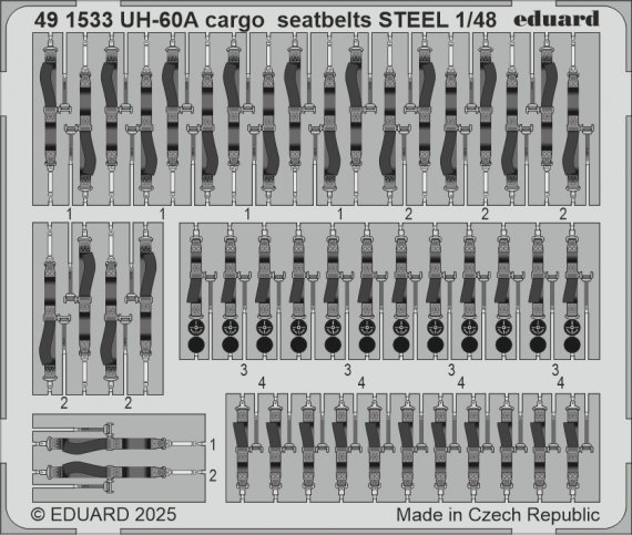 1/48 SET UH-60A cargo seatbelts STEEL for ICM