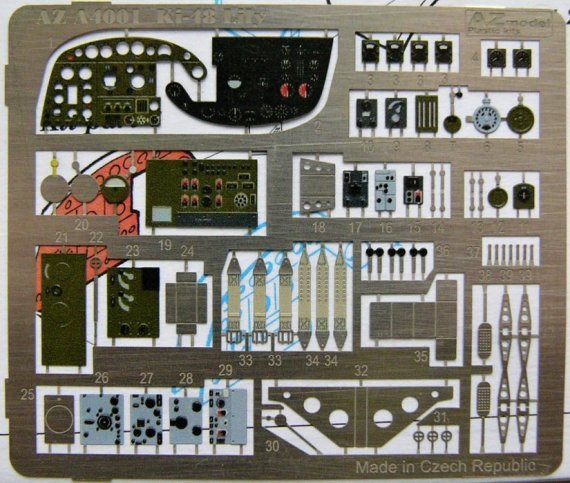 1/48 Ki-48 Lily  colour photoetched parts