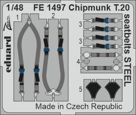 1/48 Chipmunk T.20 seatbelts STEEL for Airfix