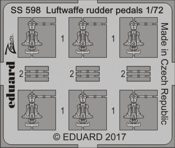 1/72 Luftwaffe rudder pedals