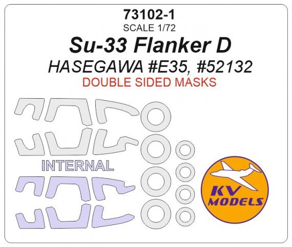 1/72 Su-33 Flanker D masks Double sided for Hasegawa