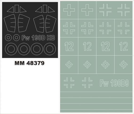 Montex Masking Set Fw-190D-9 1/48 Hobby Boss Canopy