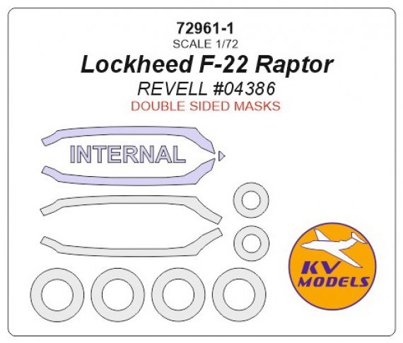 1/72 Lockheed F-22 Raptor Double-sided and wheels masks